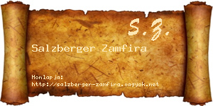Salzberger Zamfira névjegykártya
